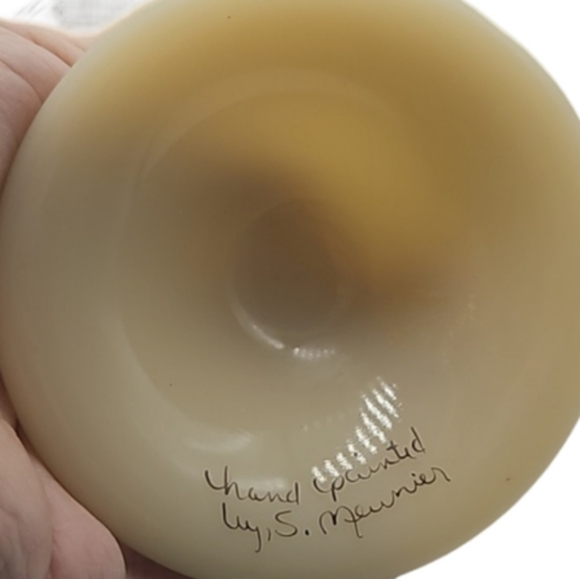 FENTON vintage signed glass custard dish - Picture 7 of 13